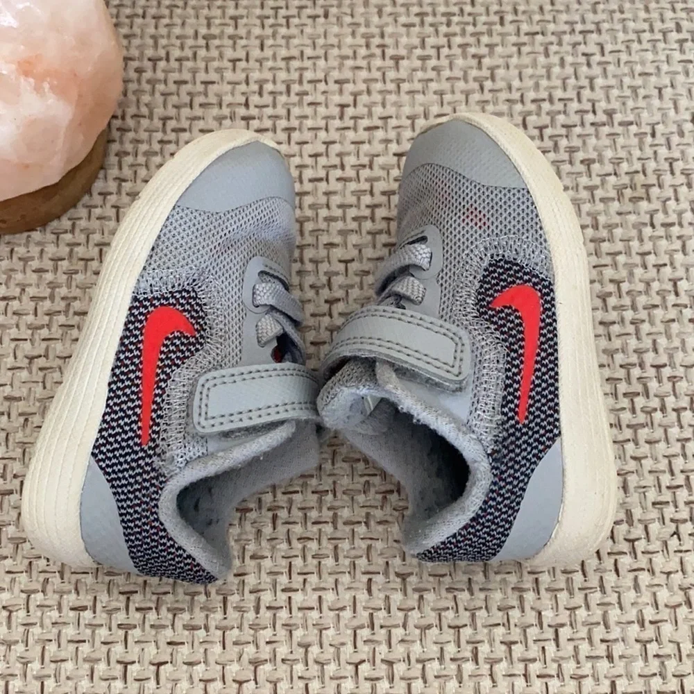 Nike Revolution Gray Velcro Sneakers Baby Size 4c